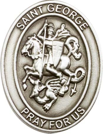 Antique Silver St. George Visor Clip 6740V