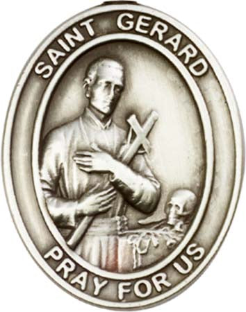 Antique Silver St. Gerard Visor Clip 6742V