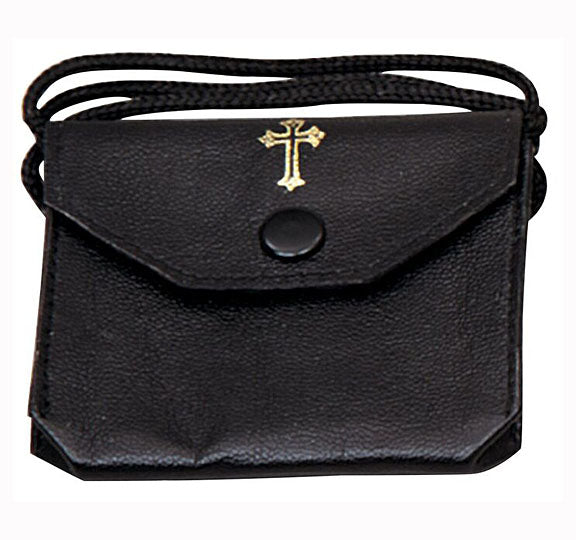 Black Leather Burse with Gusset K3125