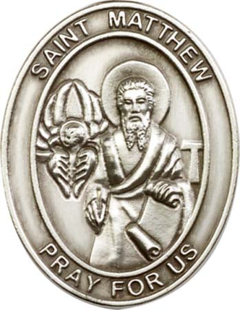 Antique Silver St. Matthew Visor Clip