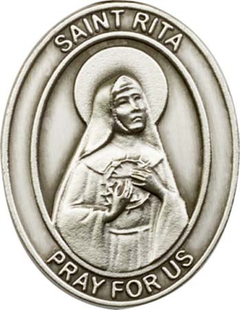 Antique Silver St. Rita of Cascia Visor Clip 6794V