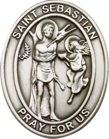 Antique Silver St. Sebastian Visor Clip 6800V