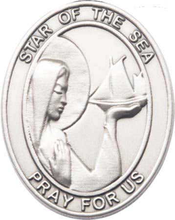 Silver Oxide Our Lady Star of the Sea Visor Clip