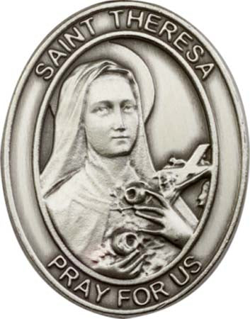 Antique Silver St. Theresa Visor Clip 6806V
