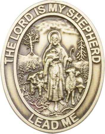 Antique Gold Lord Is My Shepherd / Psalm Visor Clip 6819VG