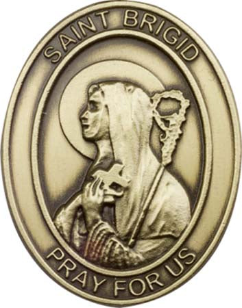 Antique Gold St. Brigid of Ireland Visor Clip 6823VG
