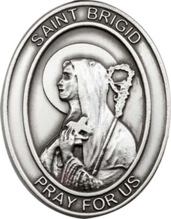 Antique Silver St. Brigid of Ireland Visor Clip v