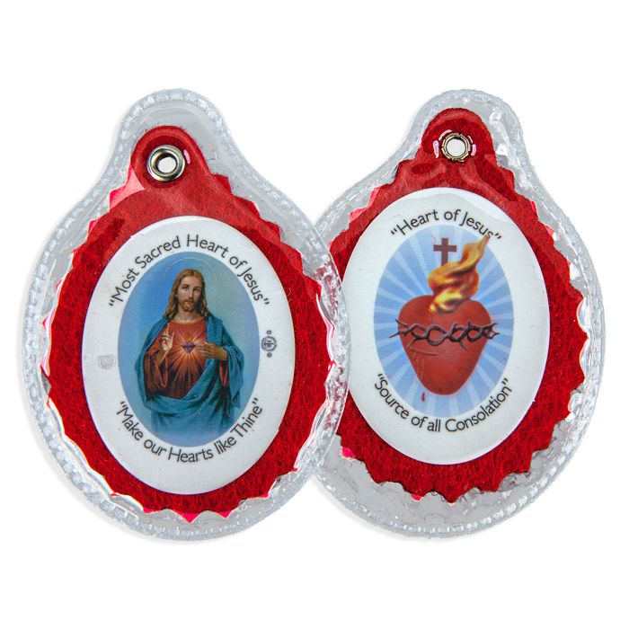 Sacred Heart Badge Plastic