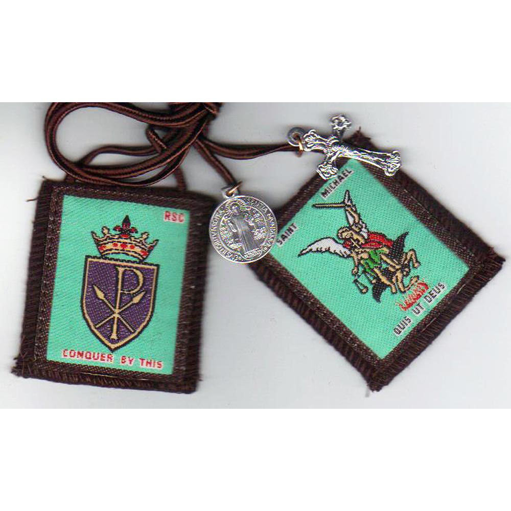 Scapular of Saint Michael the Archangel - includes St Benedict Jubilee Medal &