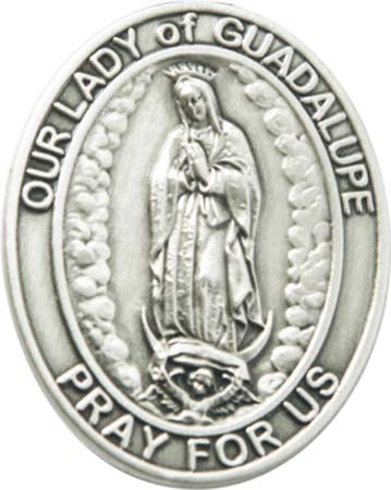 Silver Oxide Our Lady of Guadalupe Visor Clip 6906V