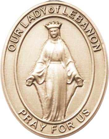 Gold Oxide Our Lady of Lebanon Visor Clip 6929VG