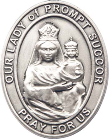 Silver Oxide Our Lady of Prompt Succor Visor Clip