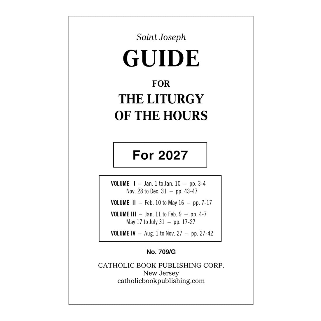 2027 Liturgy of the Hours Guide -Large Print Version