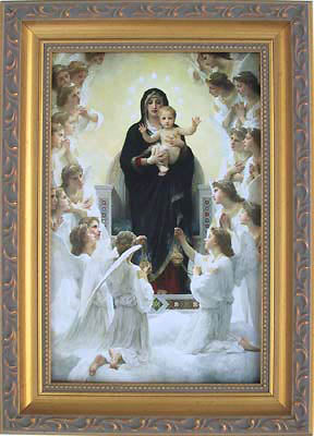 Our Lady of the Angels 14x22 in Ornate Frame