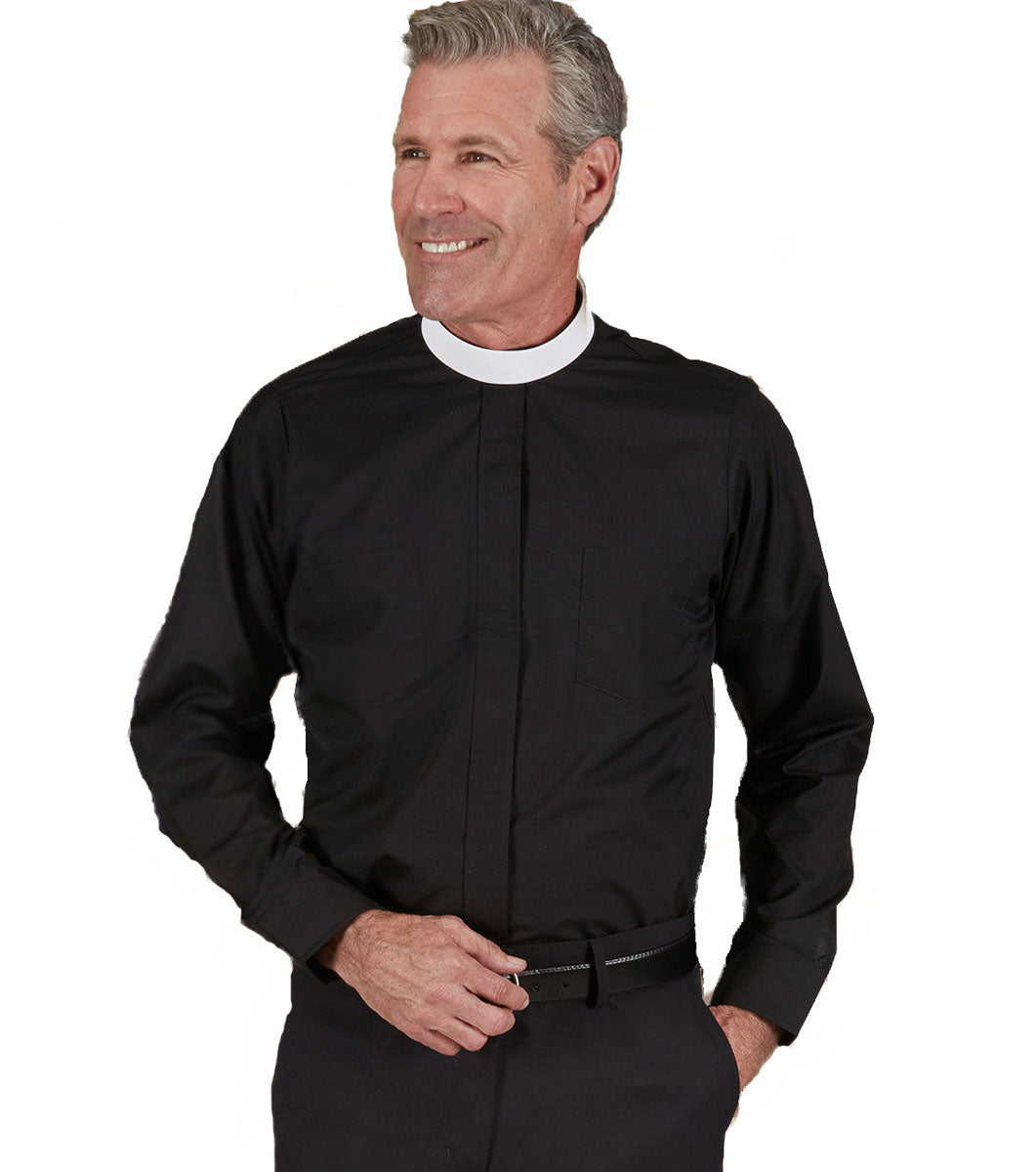 Long Sleeve Neckband Clergy Shirt 201