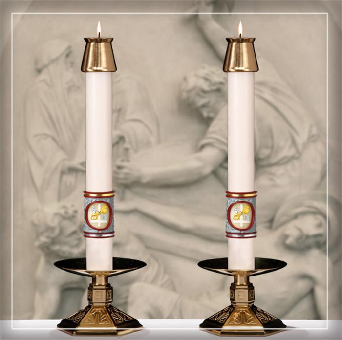 Upon This Rock Complementing Altar Candle 2ct Set