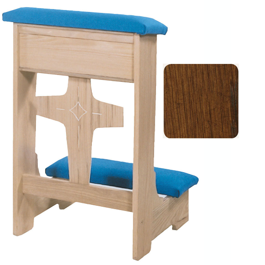 Antique Cherry Finish Modern Cross Front Kneeler no. 53