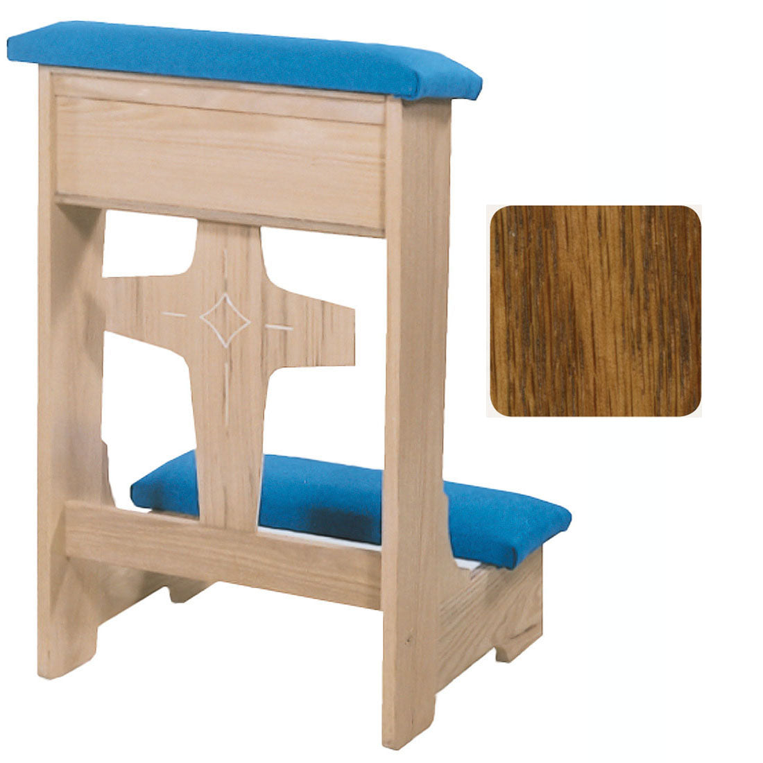Amber Finish Modern Cross Front Kneeler no. 53