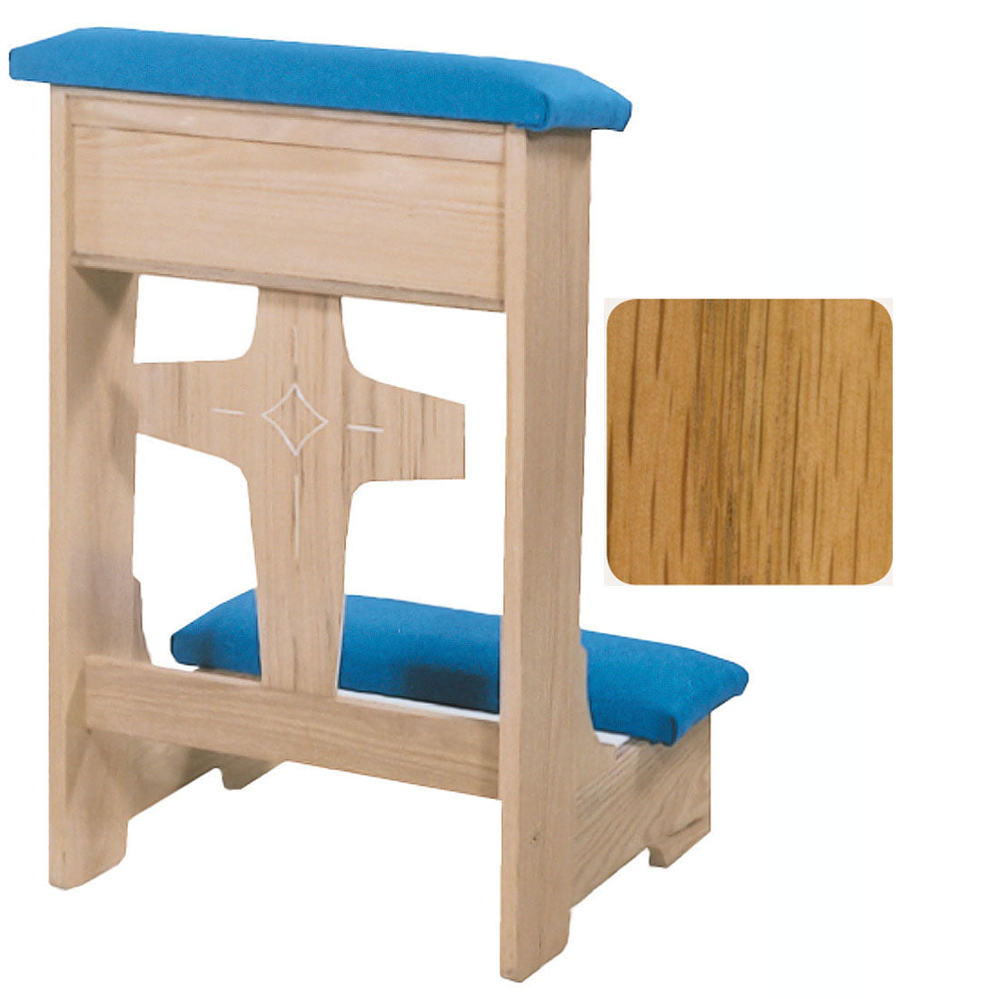 Fruitwood Finish Modern Cross Front Kneeler no. 53