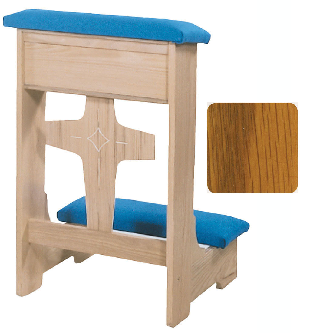 Harvest Oak Modern Cross Front Kneeler no. 53