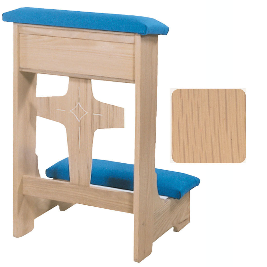 Limed Oak Modern Cross Front Kneeler no. 53
