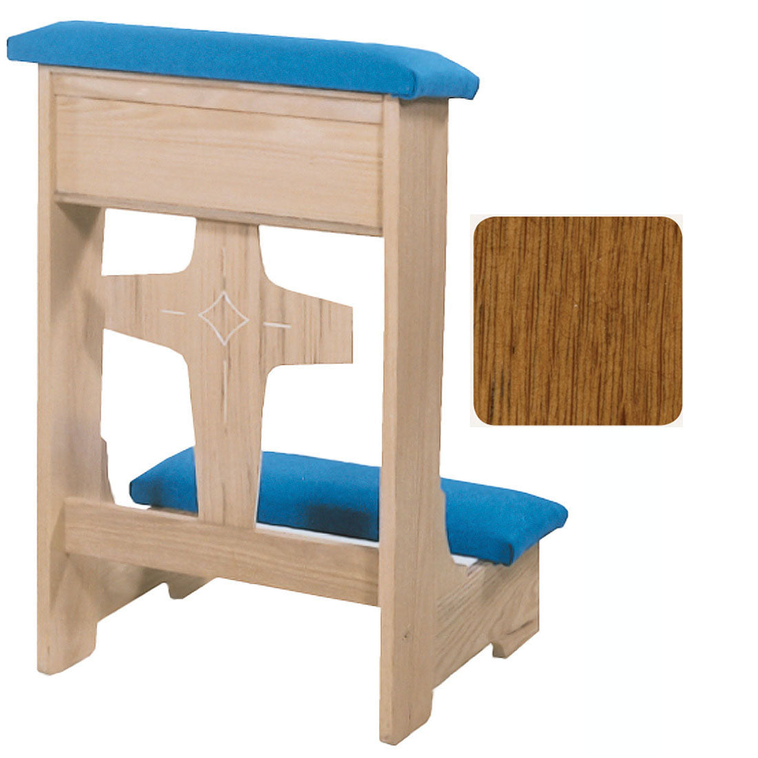 Rosewood Finish Modern Cross Front Kneeler no. 53