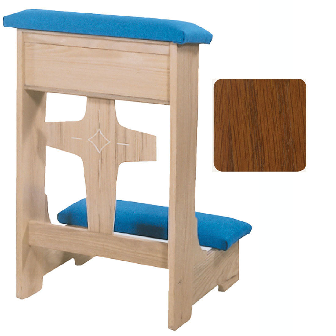 Sienna Finish Modern Cross Front Kneeler no. 53