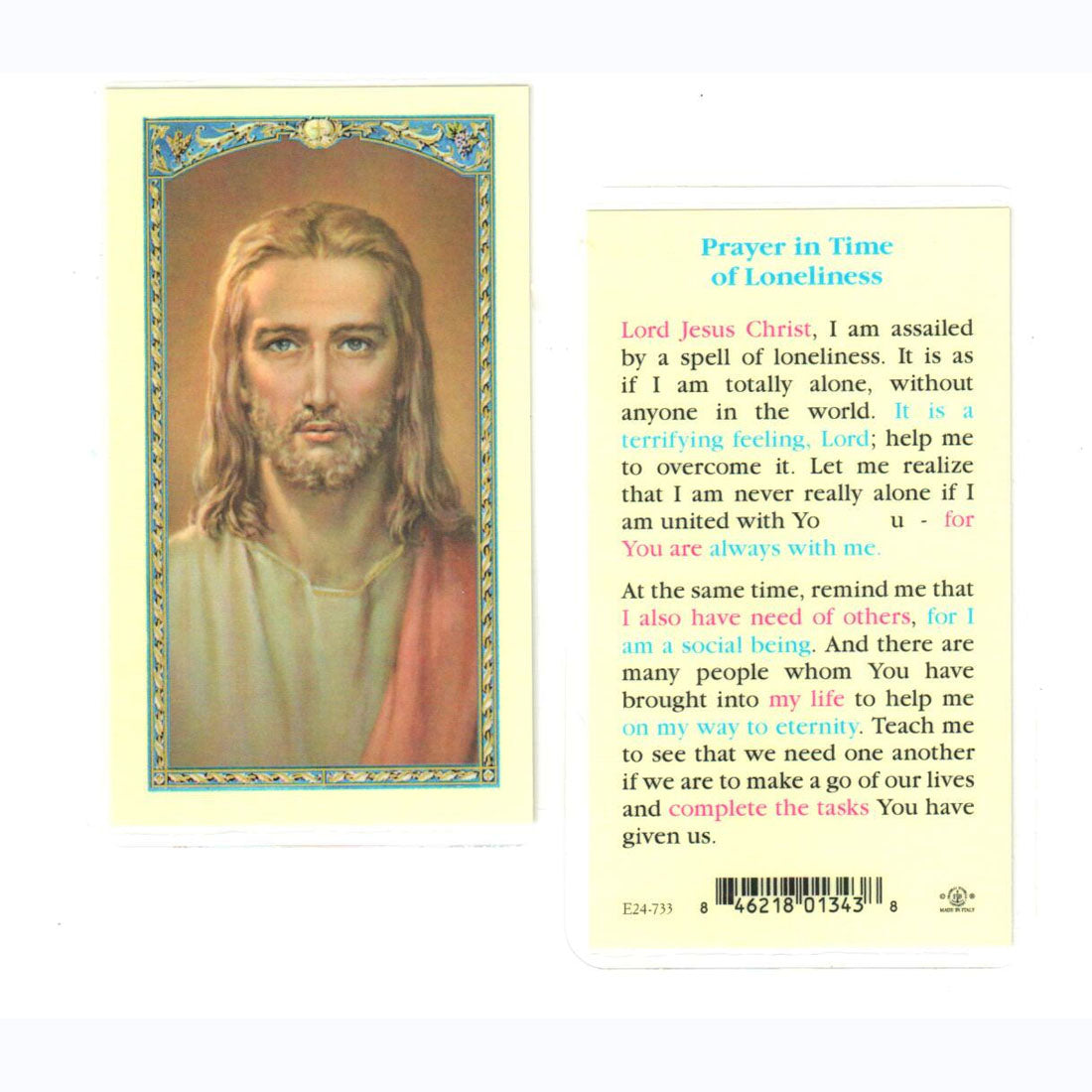 Prayer in Time of Loneliness Prayer Card -E24-733