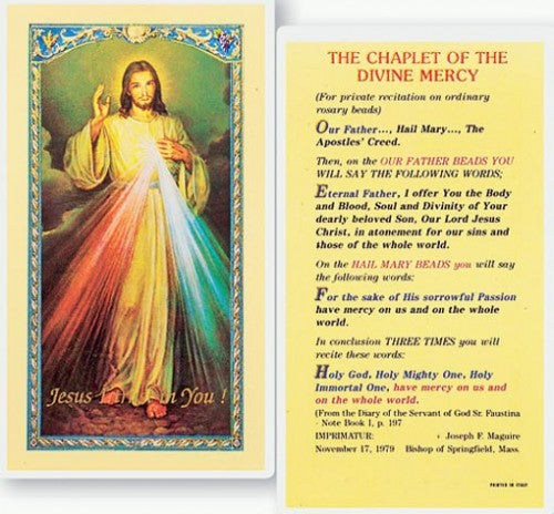 Chaplet of Divine Mercy Holy Cards - 800-529