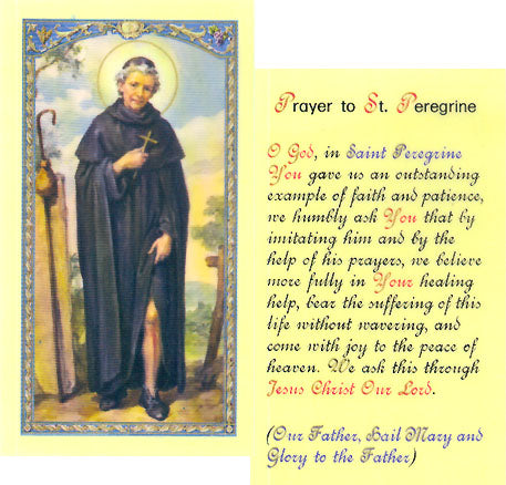 Saint Peregrine Holy Card - with Prayer for Healing - 800-307
