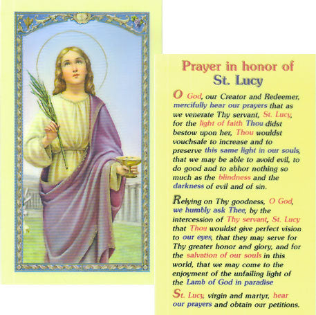 Saint Lucy Holy Card - 800-198