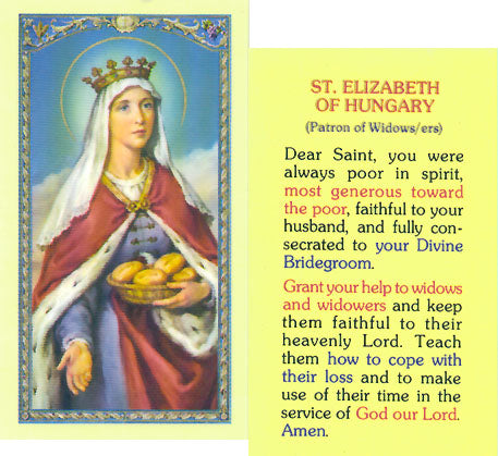 Saint Elizabeth of Hungary Holy Card - Patron of Widows