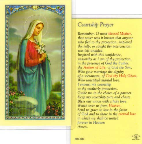 Madonna Holy Card with the Courtship Prayer - 800-432