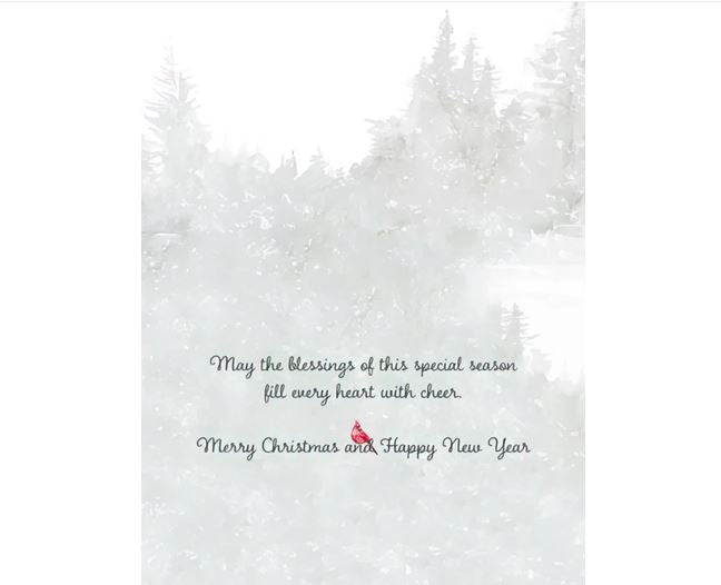 Deluxe Foil Let Heaven Sing Deer Christmas Cards 6ct