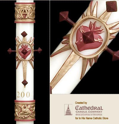 Sacred Heart Paschal Candles - All Sizes