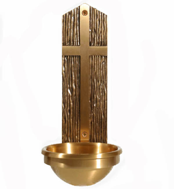 Textured Back Cross Holy Water Wall Font 81HWF48