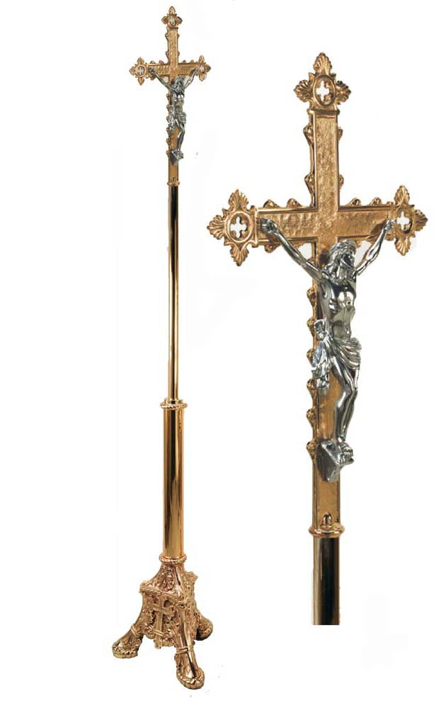 Elegant Processional Crucifix with Stand - 81PC30