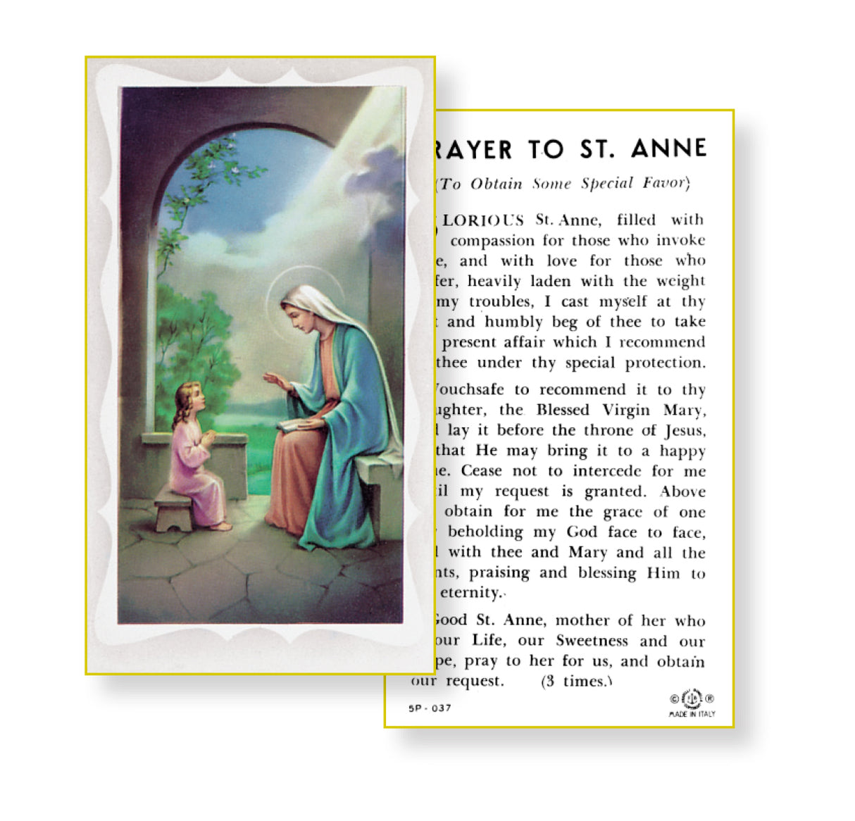 Prayer to St. Anne Paper Holy Cards