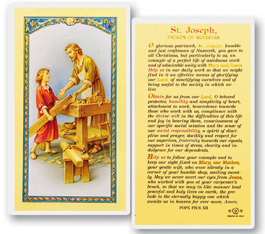 Saint Joseph the Worker Holy Cards with Daily Prayer -800-301