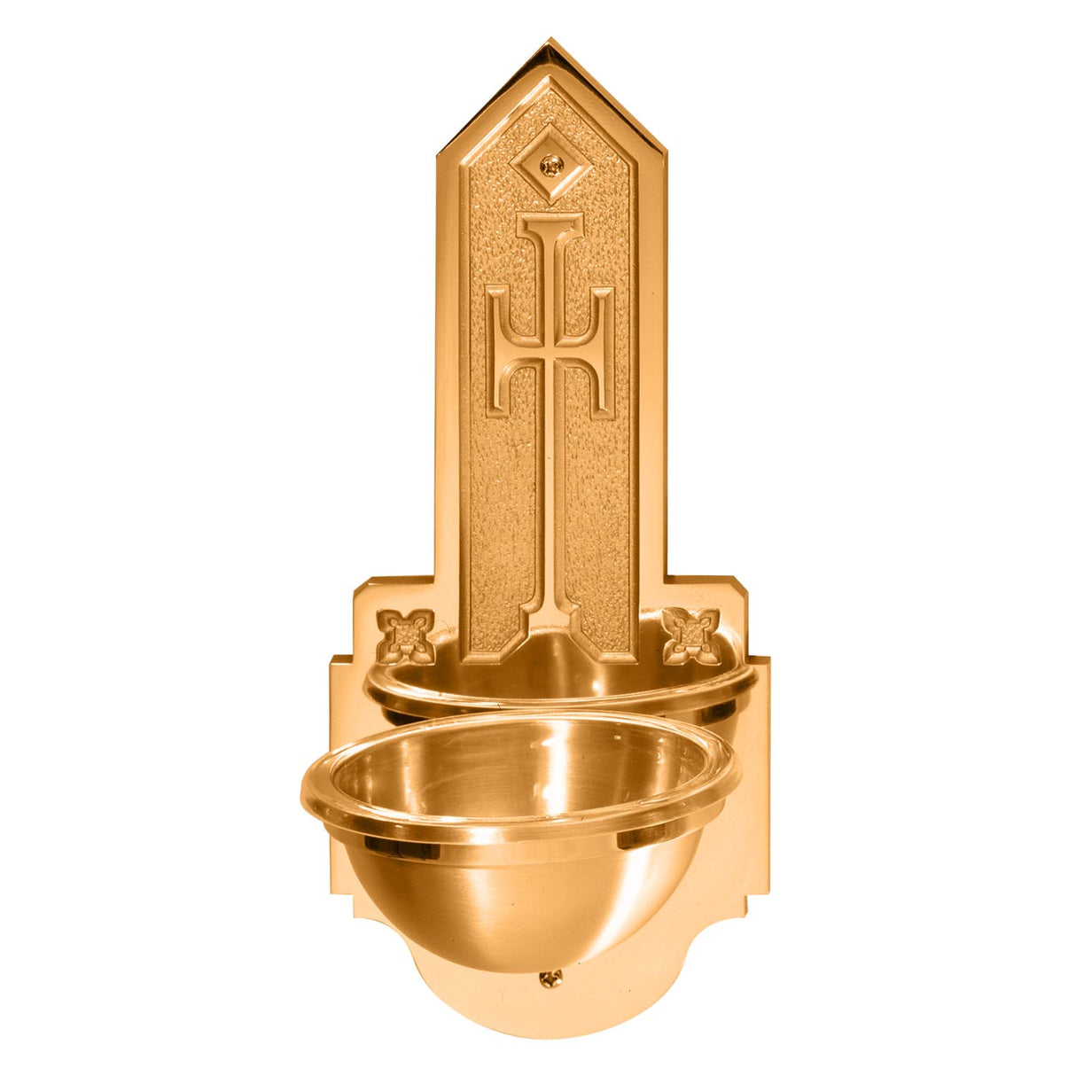 Holy Water Wall Font with Raised Maltese Cross - no. 257-83C