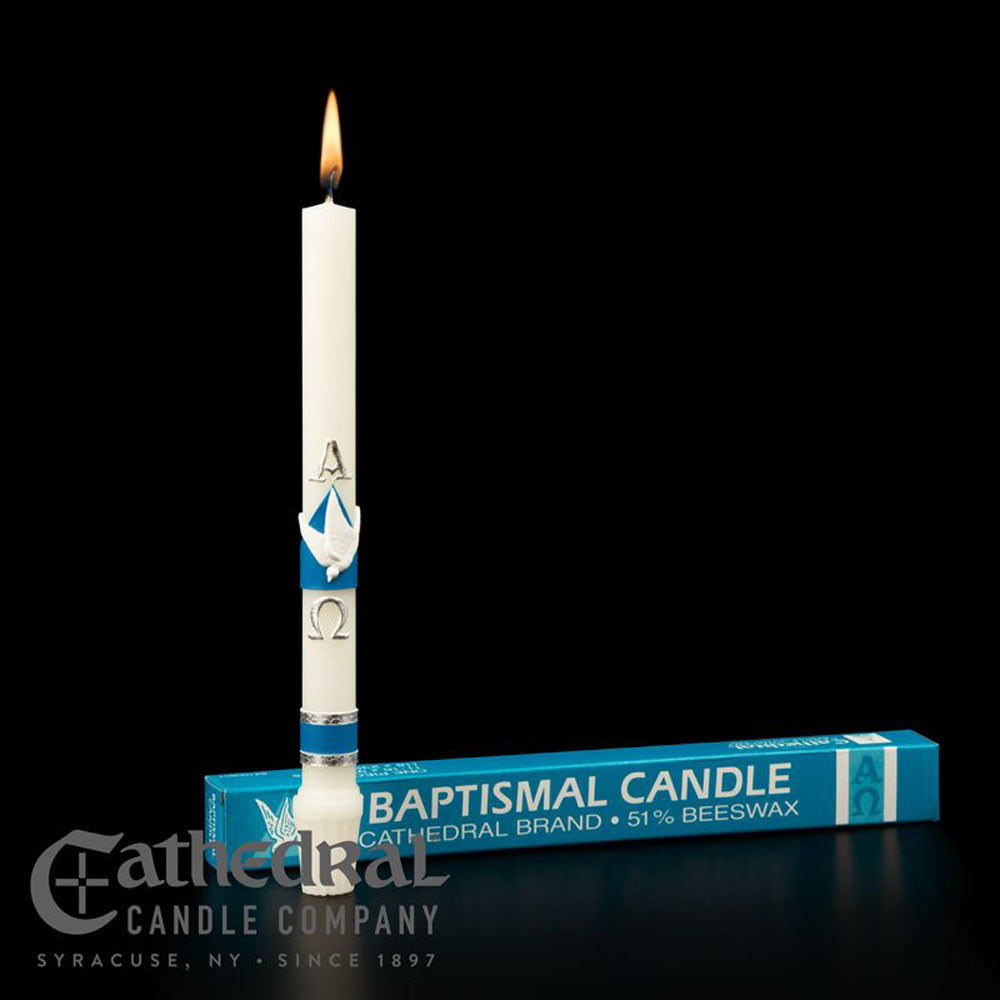 Alpha Omega 51% Beeswax Baptism Candle - 84100801