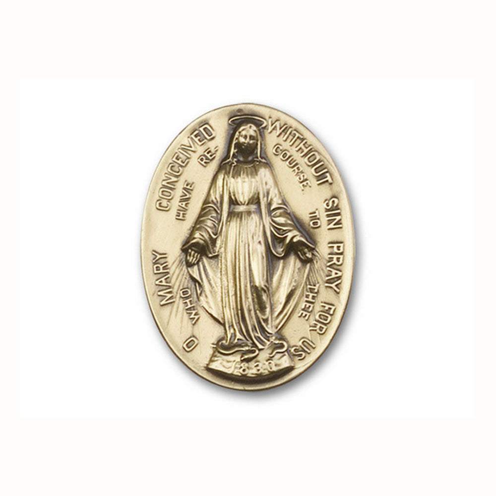 Antique Gold Immaculate Conception Visor Clip 89-100VG