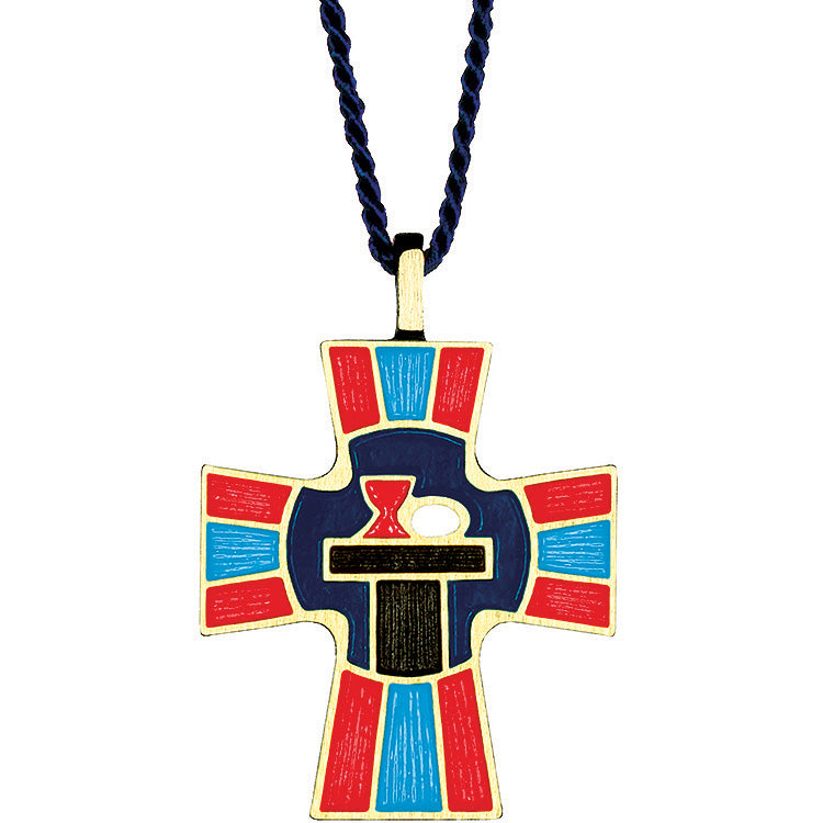 Eucharistic Cross Pendant on Cord