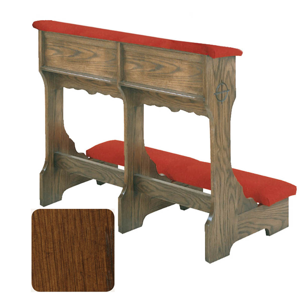 Antique Cherry Finish Wedding Prie Dieu with Shelf W58W