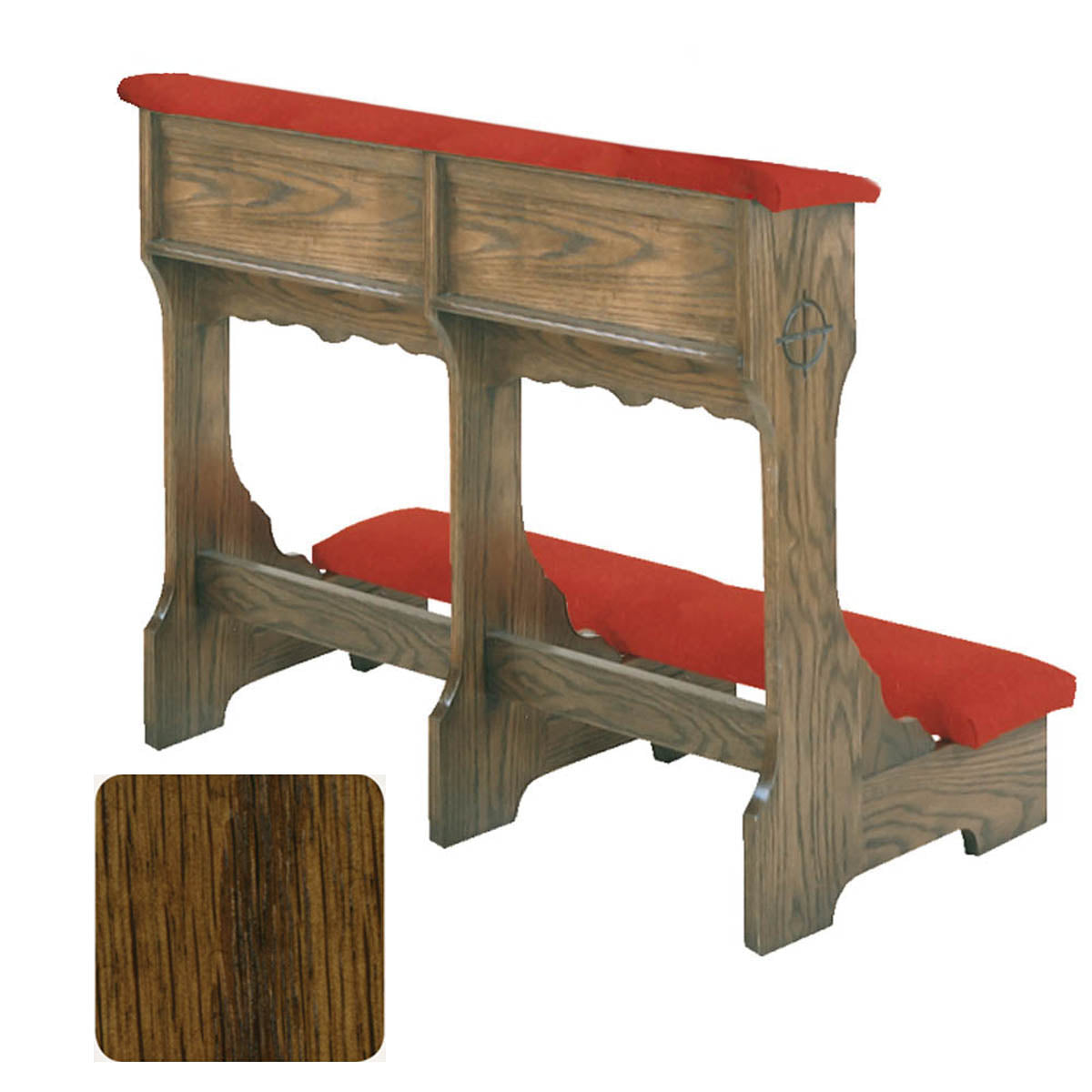 Dark Oak Finish Wedding Prie Dieu with Shelf W58W