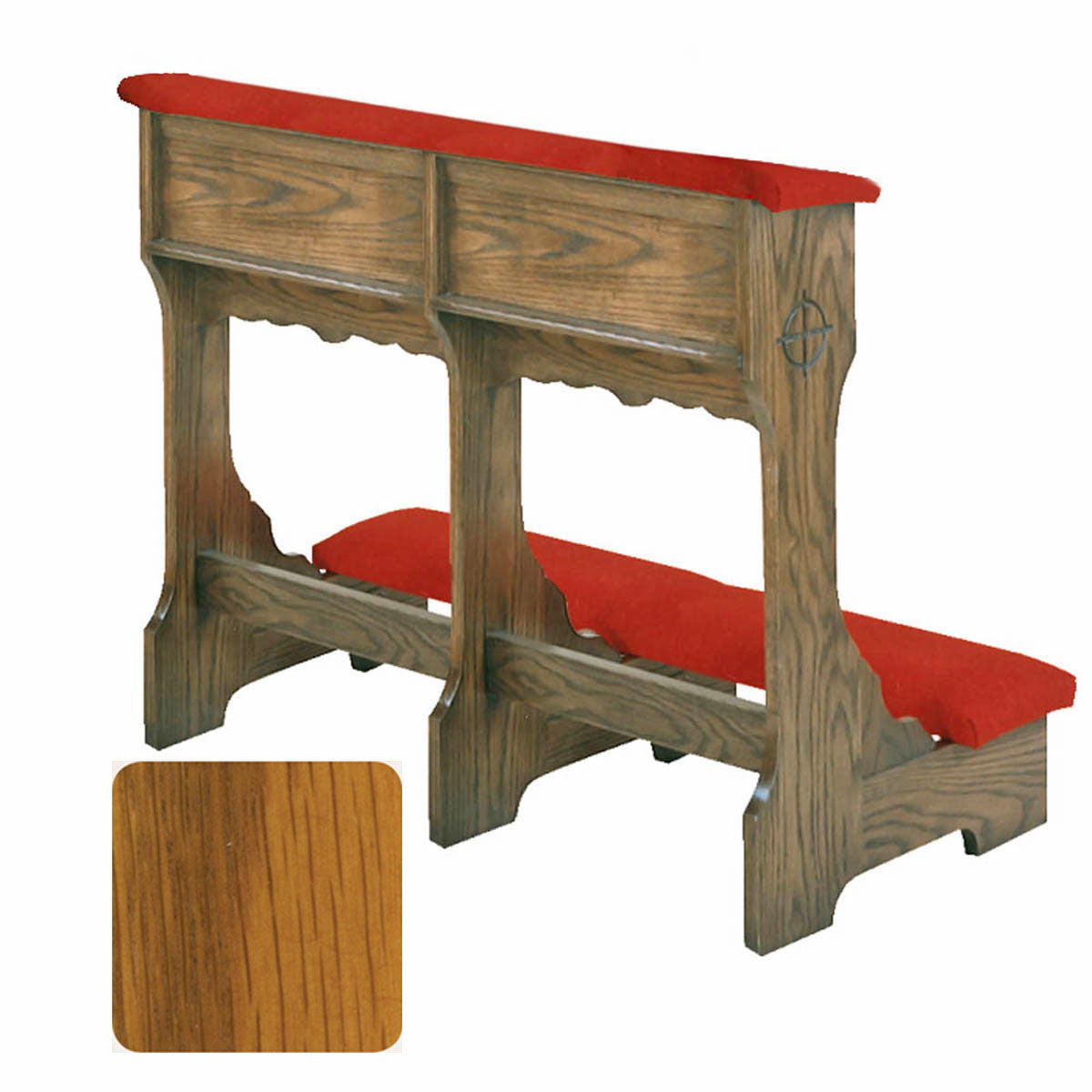 Harvest Oak Finish Wedding Prie Dieu with Shelf W58W