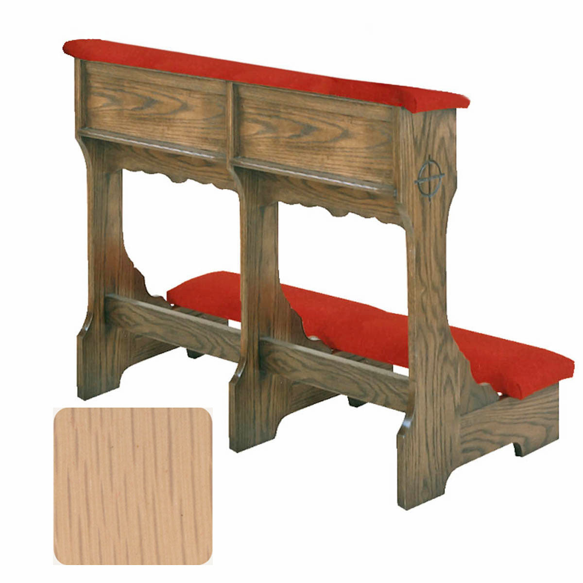 Limed Oak Finish Wedding Prie Dieu with Shelf W58W