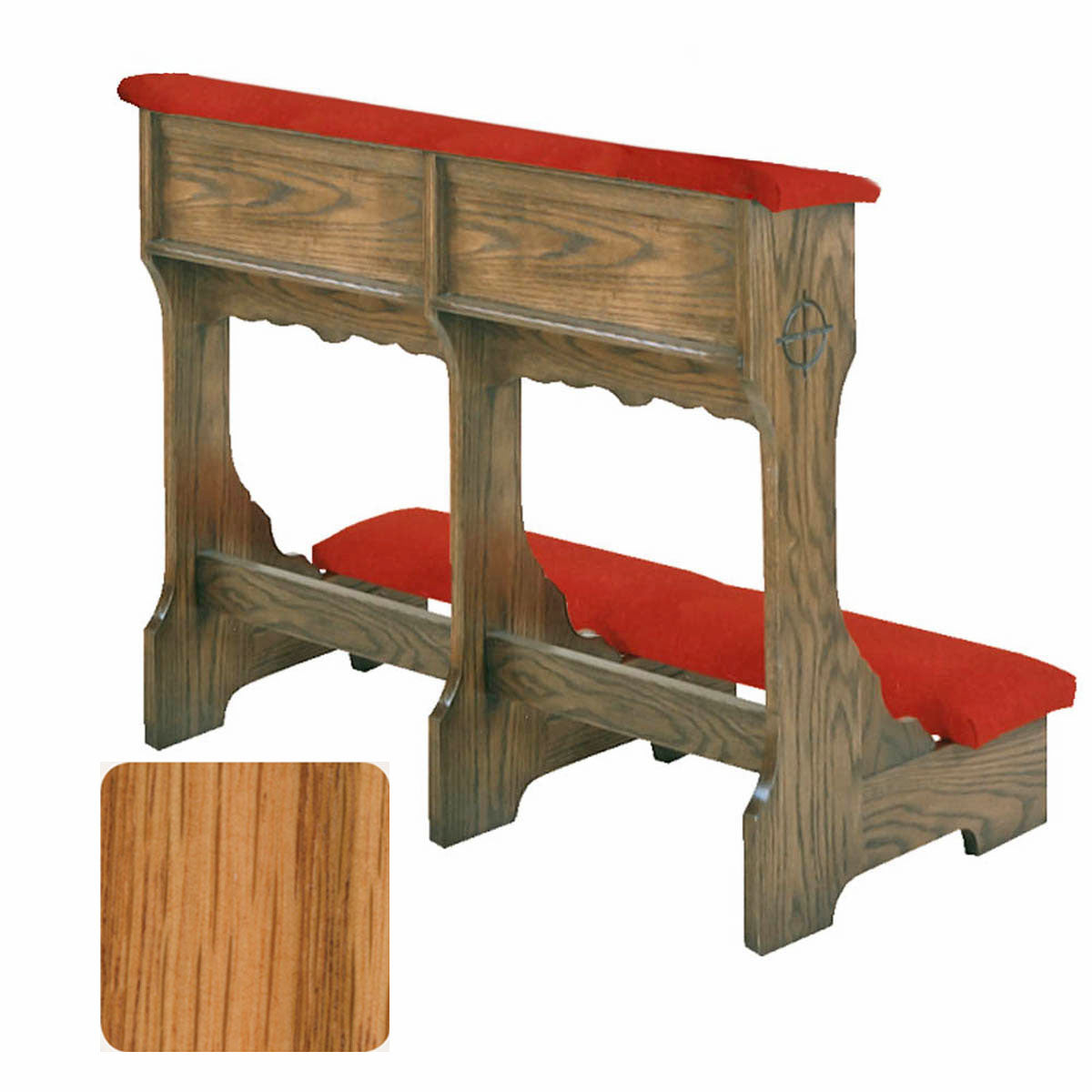 Light Oak Finish Wedding Prie Dieu with Shelf W58W