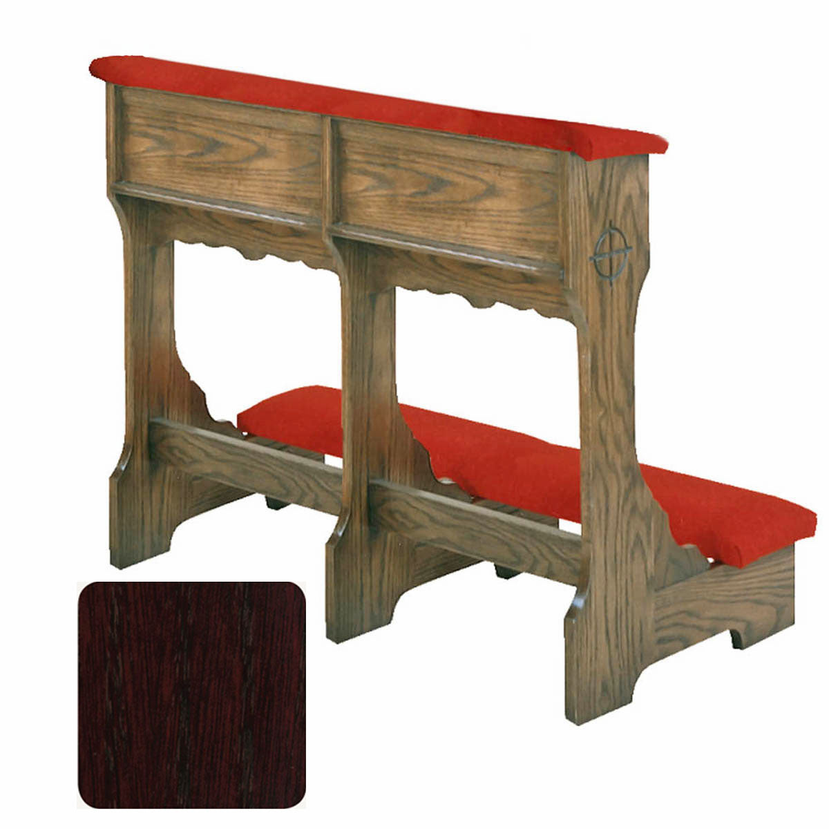 Mahogany Finish Wedding Prie Dieu with Shelf W58W