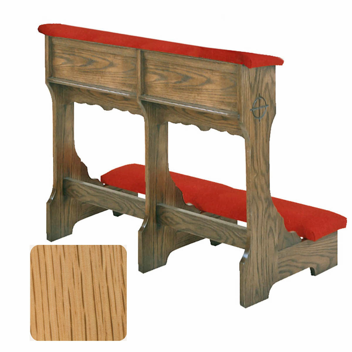 Natural Oak Finish Wedding Prie Dieu with Shelf W58W